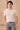 Polo de punto acanalado color crema para hombre