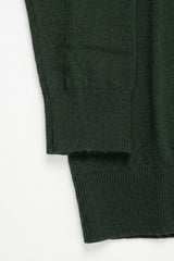 Jersey de cuello alto verde para hombre, de suave mezcla de viscosa, manga larga, de punto.