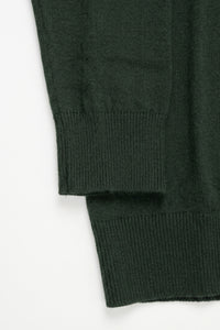 Jersey de cuello alto verde para hombre, de suave mezcla de viscosa, manga larga, de punto.