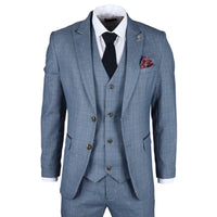 Earl - Blazer azul a cuadros para hombre