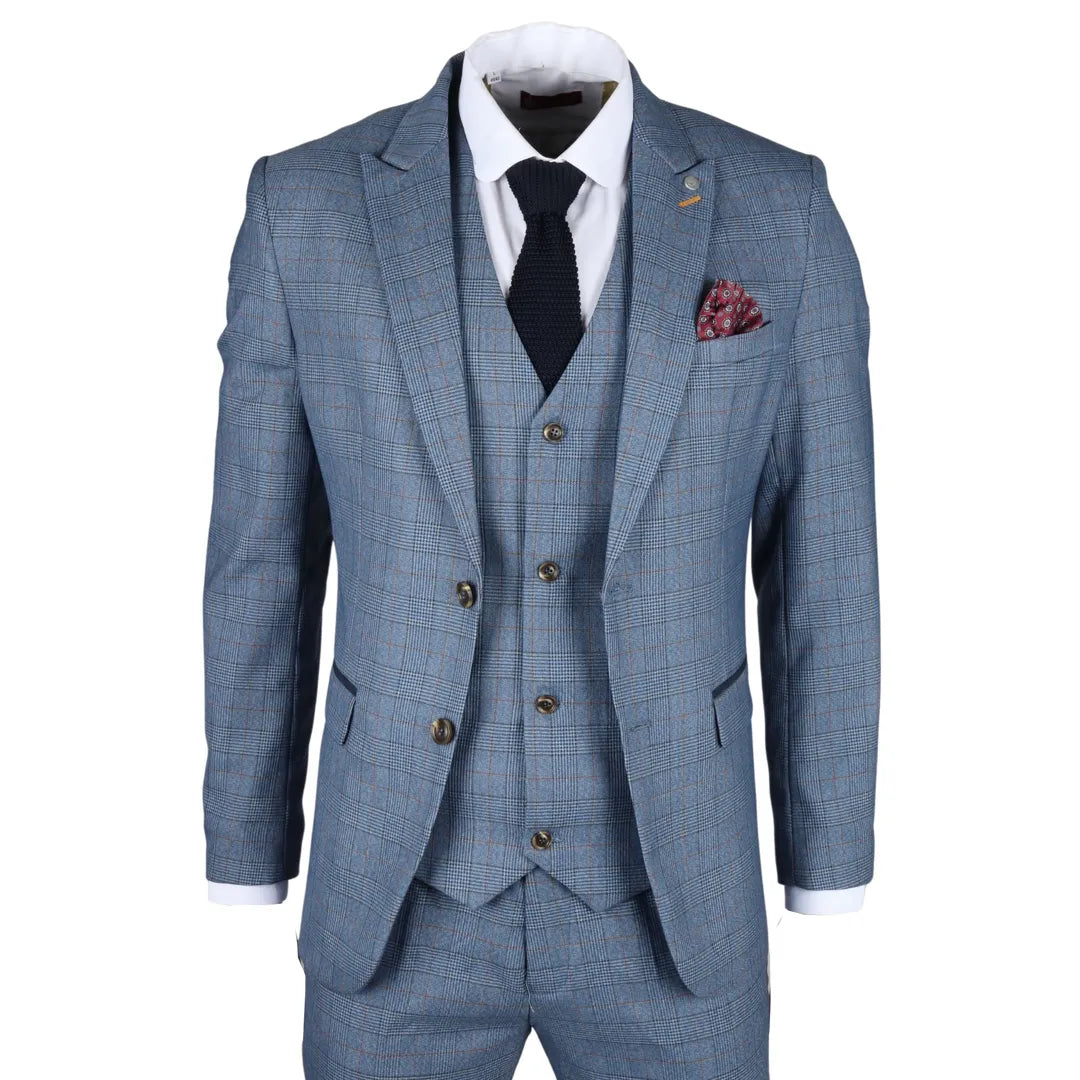 Earl - Blazer azul a cuadros para hombre