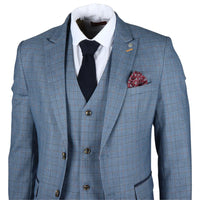 Earl - Blazer azul a cuadros para hombre