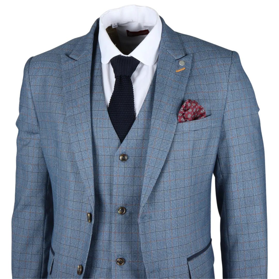 Earl - Blazer azul a cuadros para hombre