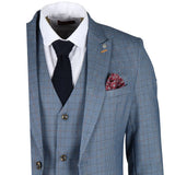 Earl - Blazer azul a cuadros para hombre