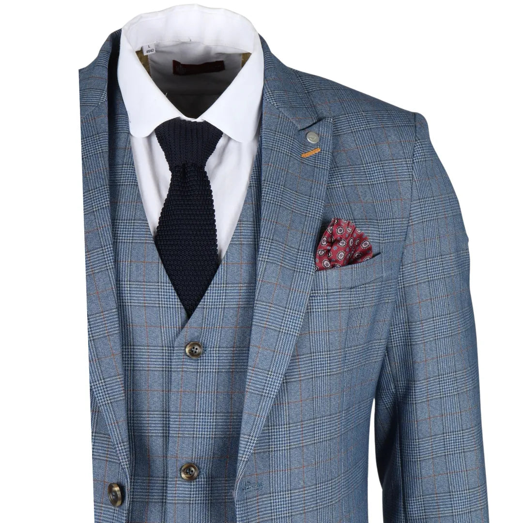 Earl - Blazer azul a cuadros para hombre