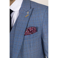 Earl - Blazer azul a cuadros para hombre