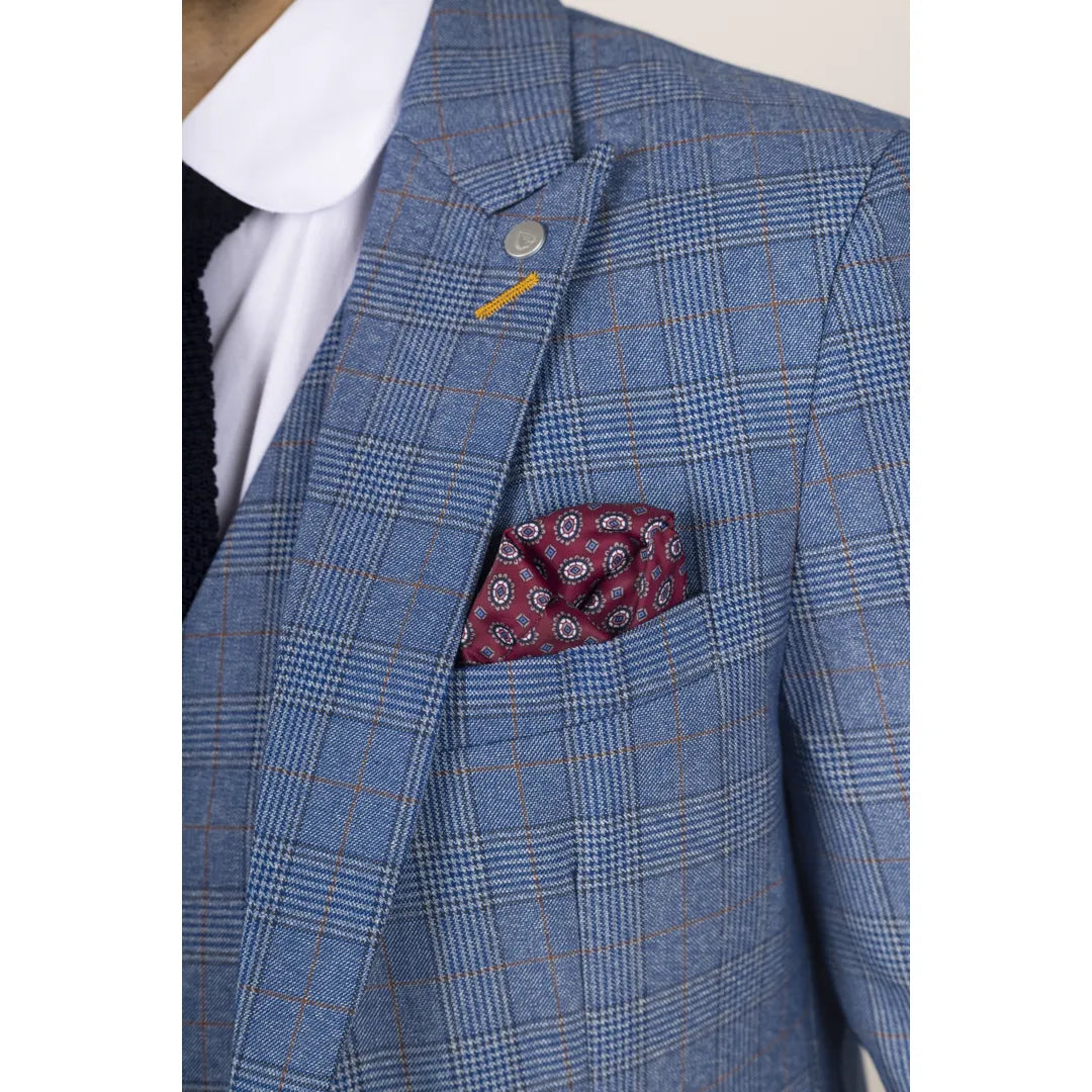 Earl - Blazer azul a cuadros para hombre