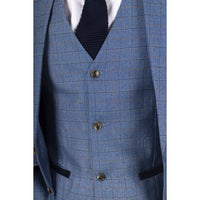 Earl - Blazer azul a cuadros para hombre
