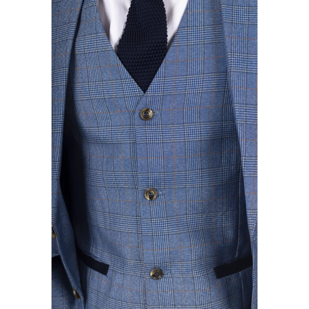Earl - Blazer azul a cuadros para hombre