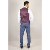 Traje de hombre Earl de 3 piezas a cuadros azules, confeccionado a medida.