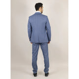 Traje de hombre Earl de 3 piezas a cuadros azules, confeccionado a medida.