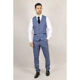 Earl - Chaleco azul a cuadros para hombre