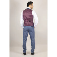 Earl - Chaleco azul a cuadros para hombre