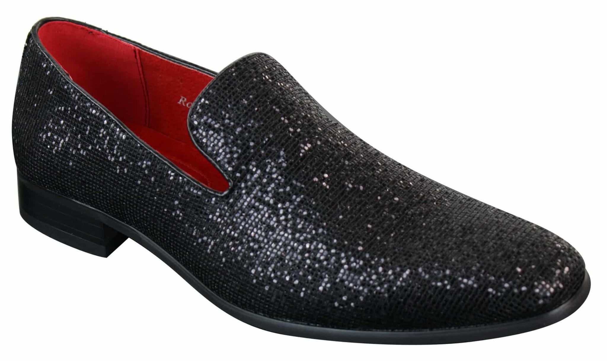Zapatos Rossellini Eastend para hombre, brillantes, sin cordones, con purpurina, ideales para fiestas, de charol.