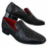 Zapatos Rossellini Eastend para hombre, brillantes, sin cordones, con purpurina, ideales para fiestas, de charol.
