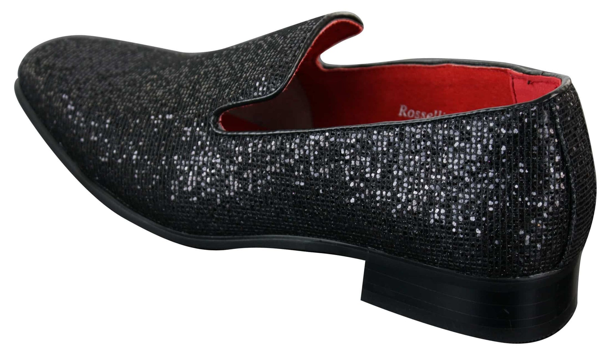 Zapatos Rossellini Eastend para hombre, brillantes, sin cordones, con purpurina, ideales para fiestas, de charol.