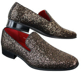 Zapatos Rossellini Eastend para hombre, brillantes, sin cordones, con purpurina, ideales para fiestas, de charol.