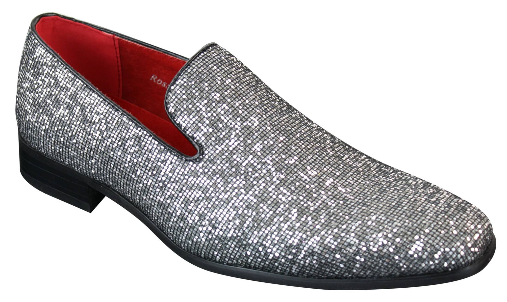 Zapatos Rossellini Eastend para hombre, brillantes, sin cordones, con purpurina, ideales para fiestas, de charol.