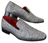 Zapatos Rossellini Eastend para hombre, brillantes, sin cordones, con purpurina, ideales para fiestas, de charol.