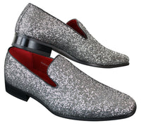 Zapatos Rossellini Eastend para hombre, brillantes, sin cordones, con purpurina, ideales para fiestas, de charol.