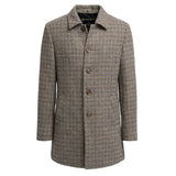 Eddie - Abrigo de tweed de mezcla de lana marrón claro para hombre