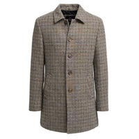 Eddie - Abrigo de tweed de mezcla de lana marrón claro para hombre