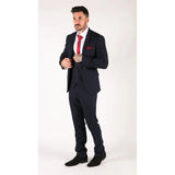 Traje de hombre de 3 piezas a cuadros azul marino Red Edinson Marc Darcy Clásico Vintage Boda