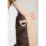 Abrigo de hombre color beige de mezcla de lana con cuello de solapa con muesca