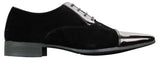 EL0136 - Zapatos de hombre de ante brillante con cordones y charol