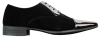 EL0136 - Zapatos de hombre de ante brillante con cordones y charol