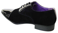 EL0136 - Zapatos de hombre de ante brillante con cordones y charol