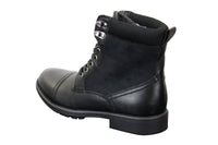 Botas militares de tobillo retro para hombre, de cuero, gamuza y forro polar PU.
