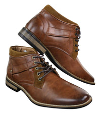 EL0603 - Botas militares cortas de cuero para hombre