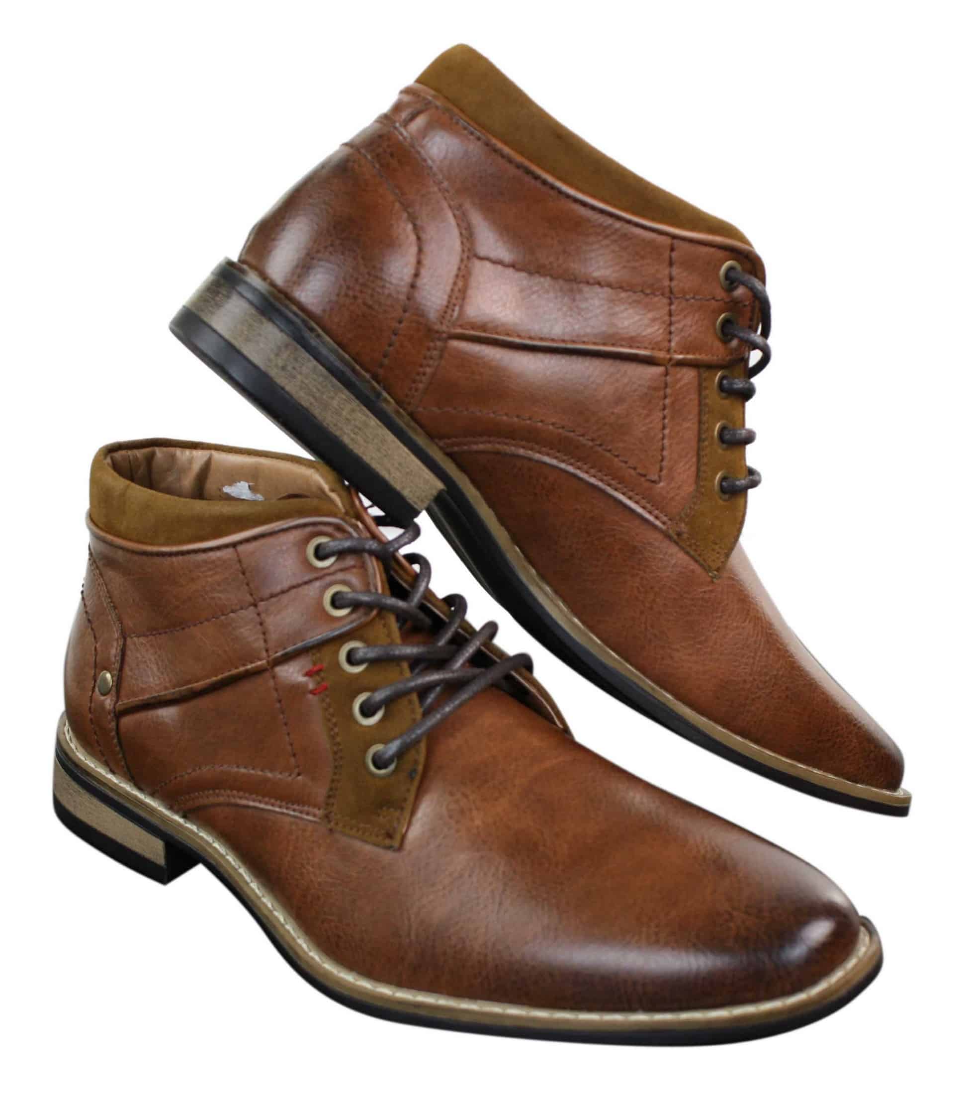 EL0603 - Botas militares cortas de cuero para hombre