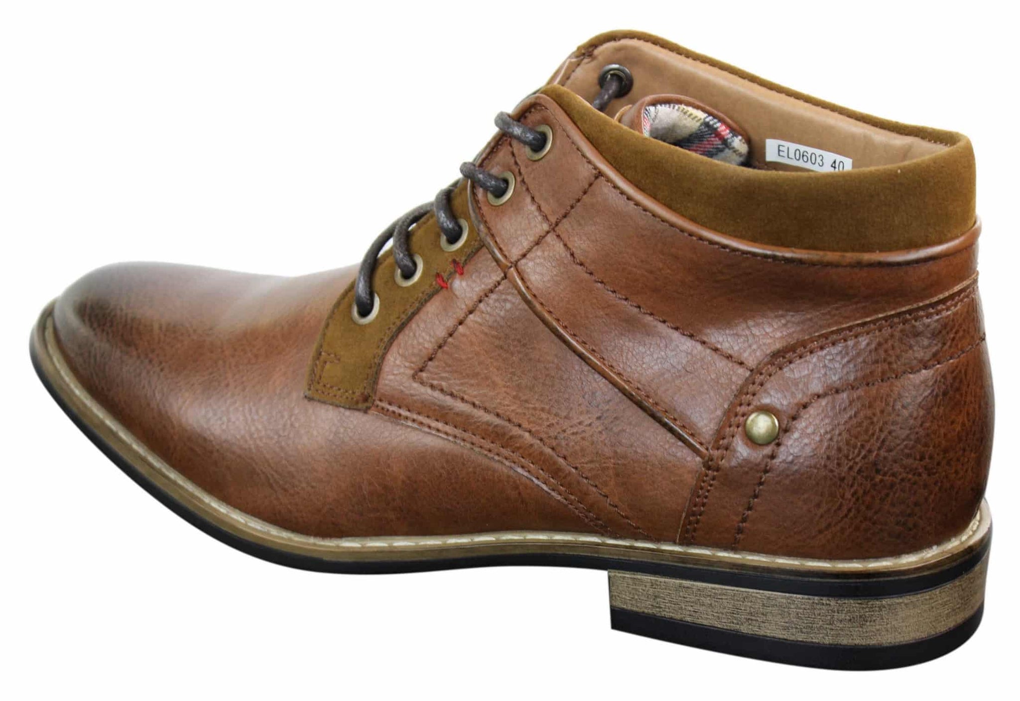 EL0603 - Botas militares cortas de cuero para hombre