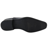 Zapatos Oxford elegantes y formales de charol negro para hombre, con cordones brillantes y punta redonda clásica.