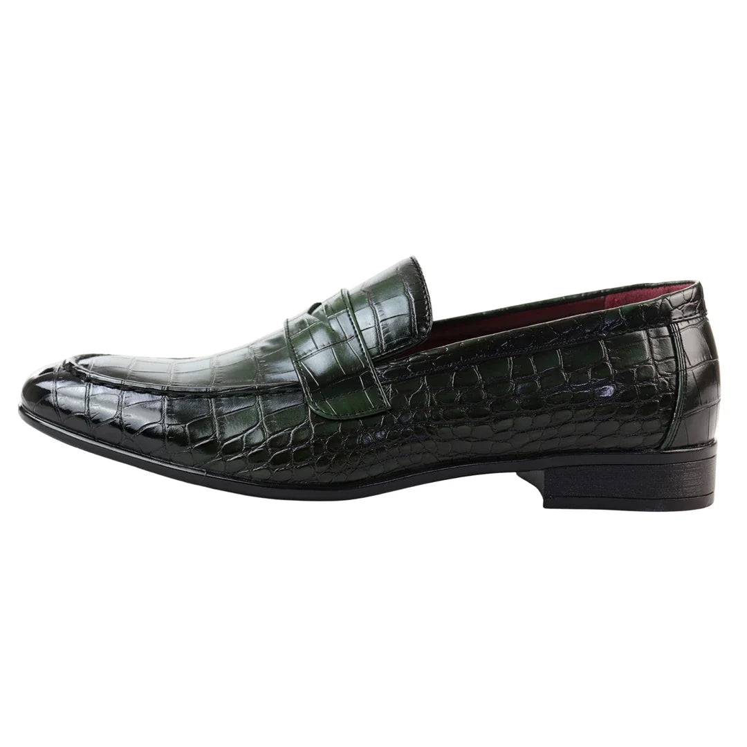 Mocasines verdes formales para hombre