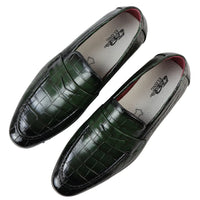 Mocasines verdes formales para hombre
