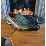 Mocasines verdes formales para hombre
