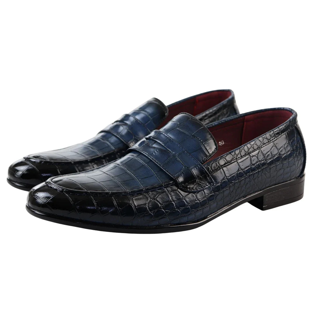 Mocasines formales azul marino para hombre