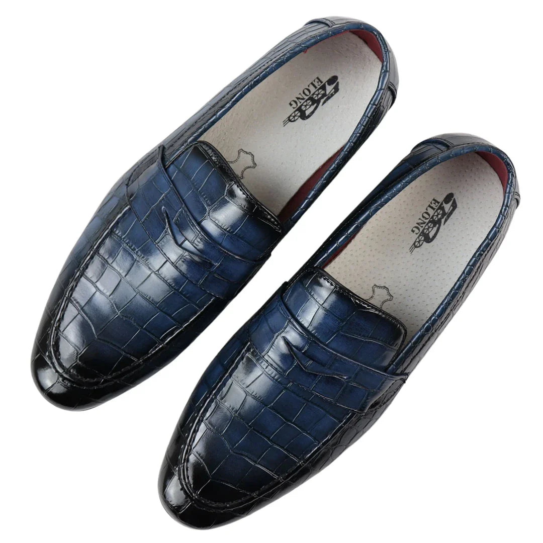 Mocasines formales azul marino para hombre