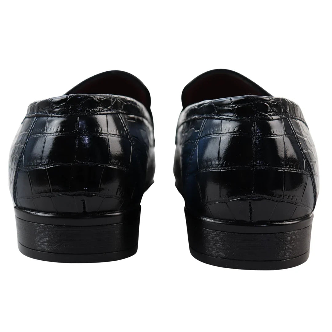 Mocasines formales azul marino para hombre