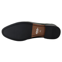 Mocasines verdes de charol con borlas para hombre