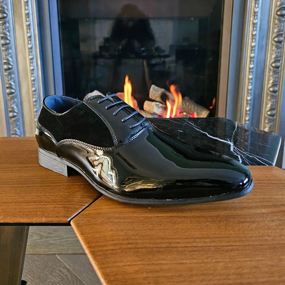 Zapatos Derby negros con cordones para hombre