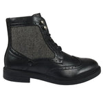 Botines negros de tobillo con cordones estilo brogue para hombre