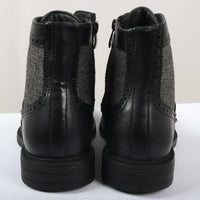 Botines negros de tobillo con cordones estilo brogue para hombre