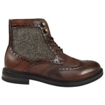 Botines de tobillo marrones con cordones estilo brogue para hombre