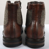 Botines de tobillo marrones con cordones estilo brogue para hombre