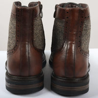 Botines de tobillo marrones con cordones estilo brogue para hombre