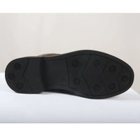 Botines de tobillo para hombre con cordones, estilo brogue, color marrón claro.